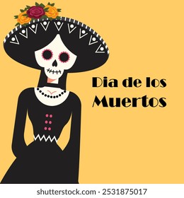 day of the dead flat vector illustration