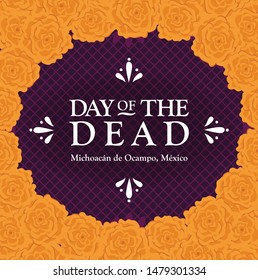 Day Of The Dead Floral Frame Composition - Copy Space