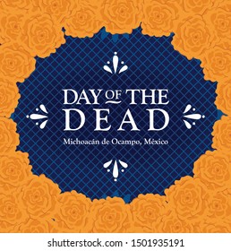 Day Of The Dead Floral Frame Composition - Copy Space