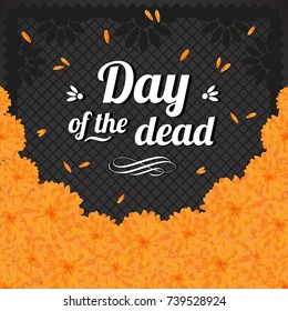 Day Of The Dead. Floral Marigold Composition - Copy Space