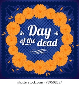 Day Of The Dead Floral Wreath - Copy Space Composition