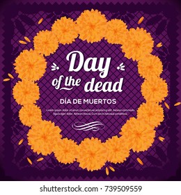 Day Of The Dead Floral Wreath - Copy Space Composition