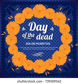 Day Of The Dead Floral Wreath - Copy Space Composition