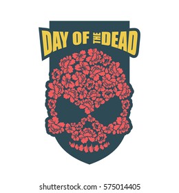 Day of the Dead. Flower skull. Mexico traditional holiday religion emblem