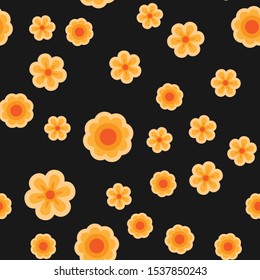 Day of the dead flowers, seamless pattern. Flower design texture.
