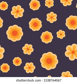 Day of the dead flowers, seamless pattern. Flower design texture.