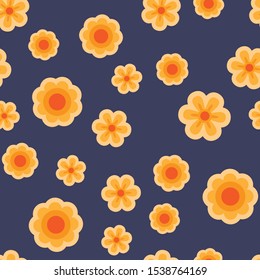 Day of the dead flowers, seamless pattern. Flower design texture.