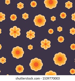 Day of the dead flowers, seamless pattern. Flower design texture.