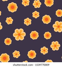 Day of the dead flowers, seamless pattern. Flower design texture.