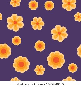Day of the dead flowers, seamless pattern. Flower design texture.