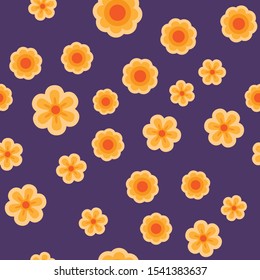 Day of the dead flowers, seamless pattern. Flower design texture.