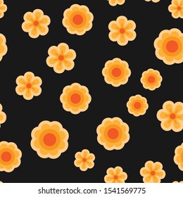 Day of the dead flowers, seamless pattern. Flower design texture.