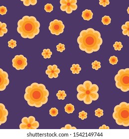 Day of the dead flowers, seamless pattern. Flower design texture.
