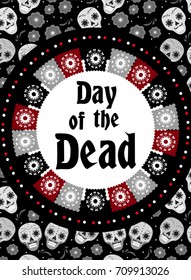 Day of the dead flyer, poster, invitation. Dia de Muertos template card for your design. Holiday in Mexico concept. Vector illustration