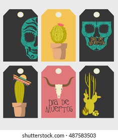 Day of the dead gift tags for Mexican holiday