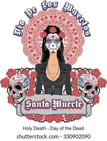 day of the dead, girl with sugar skull mask