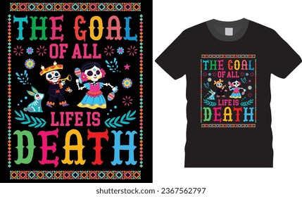 Day of the dead graphic t-shirt design. Viva Mexico. Mexican holiday Day of the dead, Festival Death Mexican Day of death, Day of the dead design ready for Skull Flowers print postcard vector template