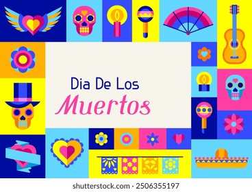 Day of the Dead greeting card. Dia de los muertos. Mexican celebration.