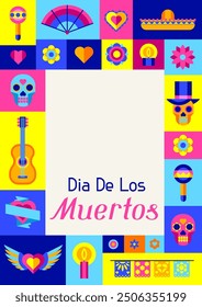 Day of the Dead greeting card. Dia de los muertos. Mexican celebration.