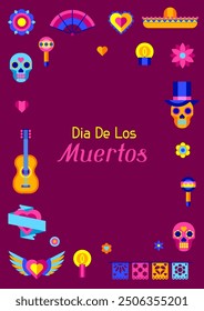 Day of the Dead greeting card. Dia de los muertos. Mexican celebration.