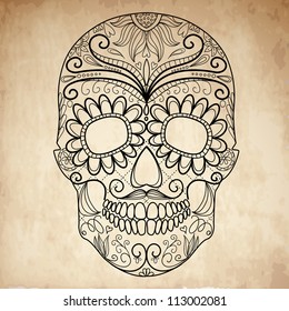 Day of The Dead grungy Skull