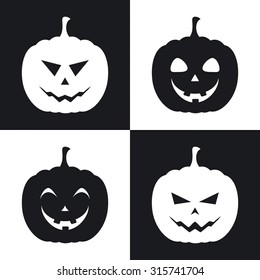 Day of the Dead; Halloween; Faces pumpkins; Icons pumpkins with different emotions