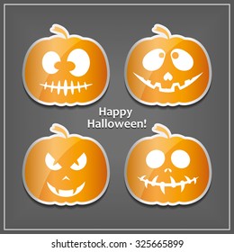 Day of the Dead; Halloween; Faces pumpkins; Icons pumpkins with different emotions