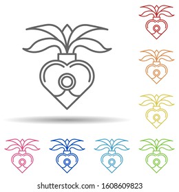 day of the dead, heart multi color style icon. Simple thin line, outline vector of day of the dead icons for ui and ux, website or mobile application
