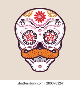 Day of The Dead with Hipster Mustache