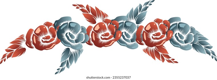 Day of the Dead, holiday banner Mexican style realistic vector illustration, Mexican flower patterns