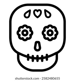 Day of the dead icon illustration in line style. Perfect for website mobile app presentation. Suitable for any user interface and user experience