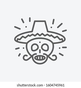 Day of the dead icon line symbol. Isolated vector illustration of icon sign concept for your web site mobile app logo UI design.