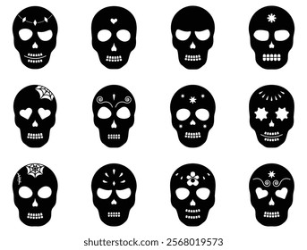 Day of the Dead, Icon pack, Halloween icon pack, Fill, Line, Vector icons, resizable icons, black
