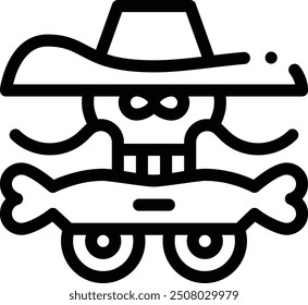 day of the dead icon. Thin Linear Style Design Isolated On White Background