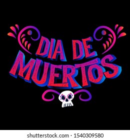 Day of the Dead (in Spanish: "Dia de Muertos") logo vector illustration