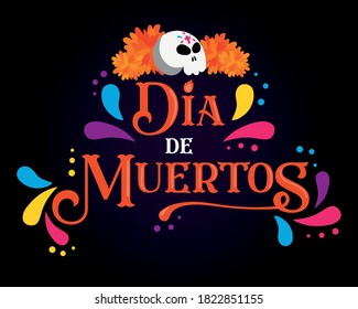 Day of the dead lettering, mexican tradition holly day 