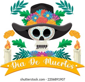 Day of the Dead logo design illustration