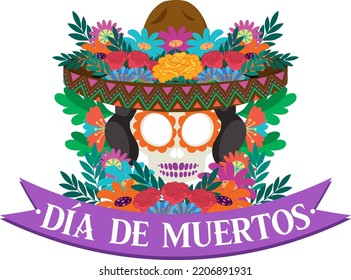 Day of the Dead logo design illustration