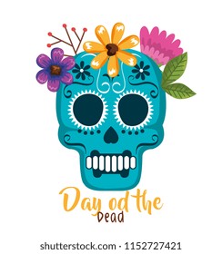 day of the dead mask with floral decoration