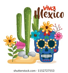 day of the dead mask with floral decoration