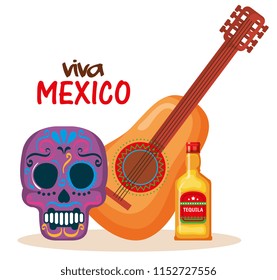 day of the dead mask with guitar