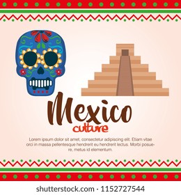day of the dead mask with pyramid