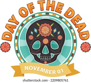 Day of the dead with Mexican Calaca illustration