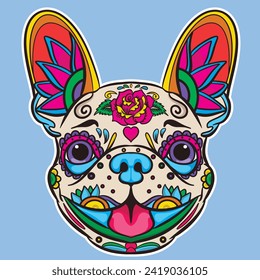 Day of the dead  Mexican folk art Dog Heads