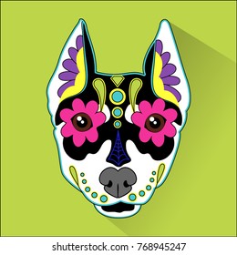 Day of the dead & Mexican folk art Dog Heads