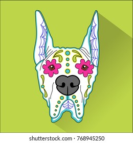 Day of the dead & Mexican folk art Dog Heads