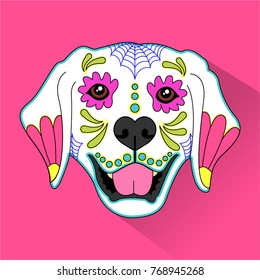 Day the dead & Mexican folk art Dog Heads
