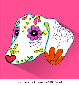 Day of the dead & Mexican folk art Dog Heads