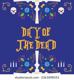 day of the dead with mexican pattern style