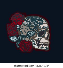 Day of the dead. Mexican skull. Vector illustration